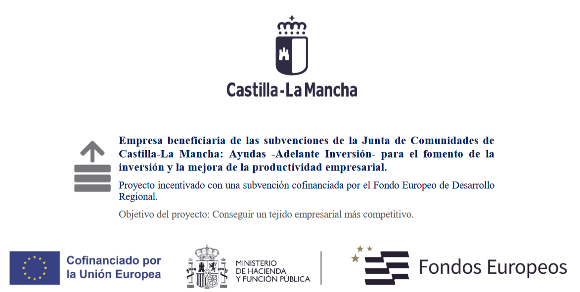 Certificado de financiación del proyecto por la Junta de Comunidades de Castilla-La Mancha y el Fondo Europeo de Desarrollo Regional